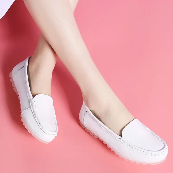 Alternative view of Women's Nurse Loafers Leather Wedge Soft Flat Breathable Nursing Shoes
