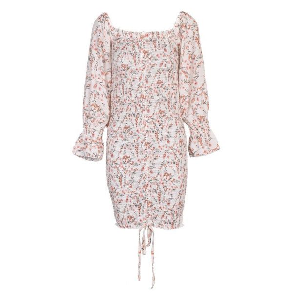 2020 Spring New Women Floral Print Sashes Shirt Dress Beach Women's Loose Short Boho Mini Dress Girls Party Solid Streetwear - Hplify
