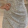 Autumn Women Elegant Shinny Mini Party Dress Female V-Neck Slinky Sparkly Dress Surplice Wrap Ruched Sequins Bodycon Dress - Hplify