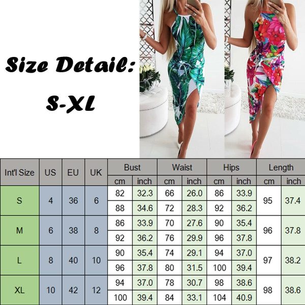 The Best 2019 Fashion Women Bohemian Floral Dress Summer Party Beach Holiday Sleeveless Sexy Slim Fit Dresses Sundress Online - Hplify