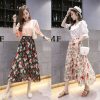 The Best 2019 Fashion Women Floral Pleated Boho Midi Skirt High Waist Ladies Casual Summer Party Cocktail Wrap Skirt Sundress Online - Hplify