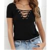The Best 2019 Fashion Women Pullover T-Shirt Casual Summer Ladies Short Sleeve Solid Tops Shirt Outwear Women Clothes Online - Hplify