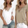 The Best 2019 Fashion Women Pullover T-Shirt Casual Summer Ladies Short Sleeve Solid Tops Shirt Outwear Women Clothes Online - Hplify