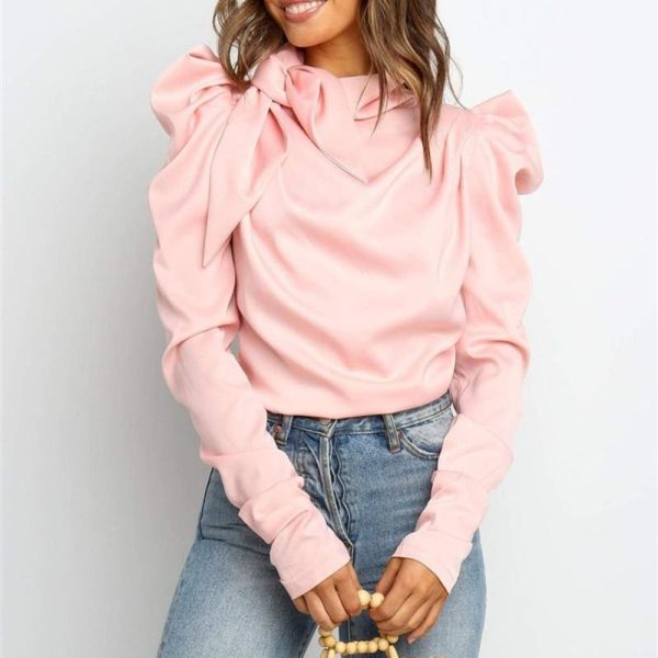 The Best 2019 Fashion Women Satin Blouses Bow Neck Long Sleeve Elegant Ladies Autumn Blouse Office Lady Shirts Female Blusas S-XL Online - Hplify