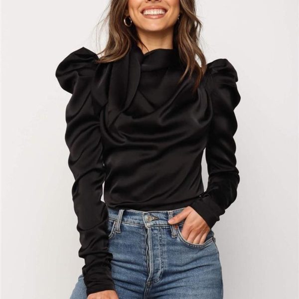 The Best 2019 Fashion Women Satin Blouses Bow Neck Long Sleeve Elegant Ladies Autumn Blouse Office Lady Shirts Female Blusas S-XL Online - Hplify