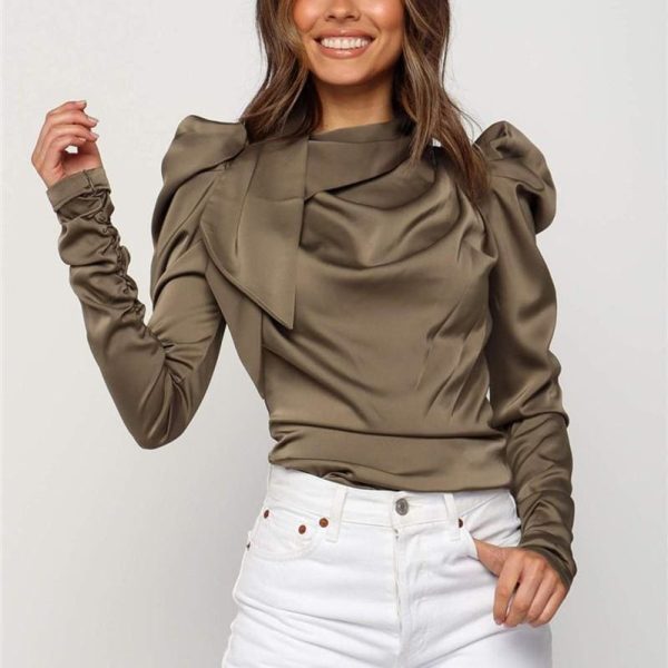 The Best 2019 Fashion Women Satin Blouses Bow Neck Long Sleeve Elegant Ladies Autumn Blouse Office Lady Shirts Female Blusas S-XL Online - Hplify