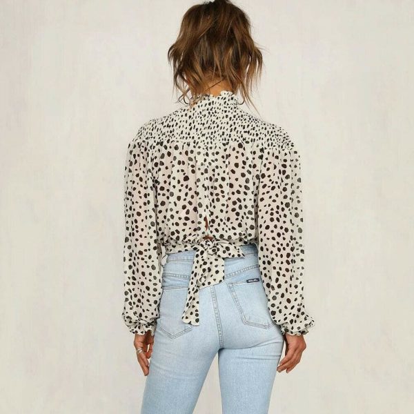 The Best 2019 Fashion Women's Casual Basic Loose Long Sleeve Tee Workout Ladies Autumn Sheer Chiffon Shirt Blouse Tops Online - Hplify