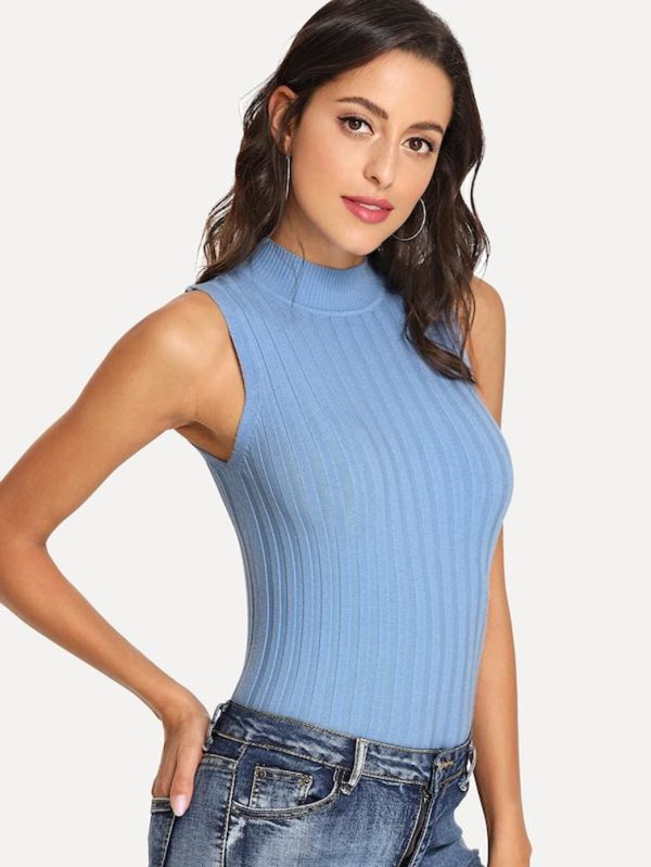 The Best 2019 Fashion Women's Ladies Crop Summer Casual Tank Tops High Neck Vest Beach Holiday Sleeveless Solid Shirts Top Online - Hplify