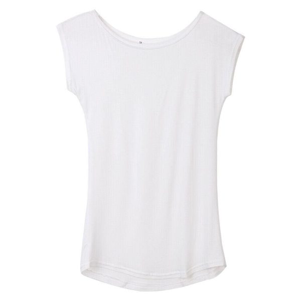 The Best 2019 Girls Women's Neck Sleeveless Long T-Shirts Modal Tops Basic Solid White Black Blue Gray Tee Shirt Hot Online - Hplify
