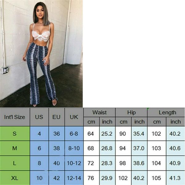 The Best 2019 New Boho Summer Women's Stretch Bell Bottom Trousers Ladies Slim Printed Flared Pants High Waist Fashion Women Long Pants Online - Hplify