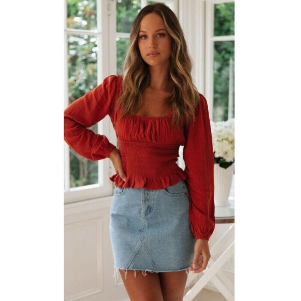 The Best 2019 New Fashion Women Ladies Summer Beach Slim Long Sleeves Crop Tops Casual Fitness Loose T-Shirt Tops Online - Hplify
