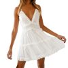 Summer Pure Sheath Slip Dress Sundress Mini Beach dress white dress - Hplify