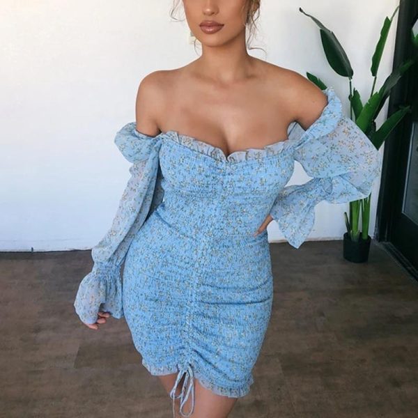 2020 Spring New Women Floral Print Sashes Shirt Dress Beach Women's Loose Short Boho Mini Dress Girls Party Solid Streetwear - Hplify