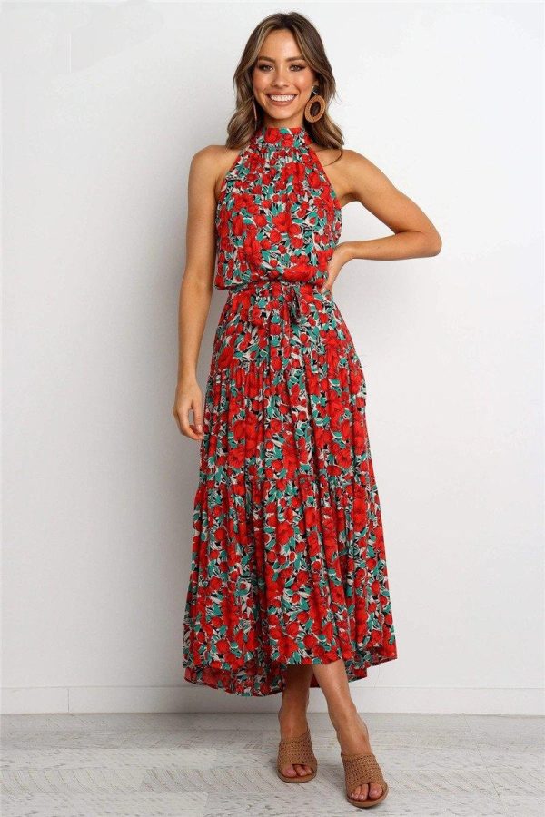 Boho Women Long A-Line Off Shoulder Elegant Sash Maxi Dress Women - Hplify