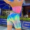 The Best 2PCS Sexy Women Sports Romper Crop Top + Shorts Jumpsuit Club Summer Bodycon Casual Running Gym Outfits Clothes Set Online - Hplify
