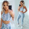 The Best 2pcs Women Outfits Set Running Vest Bra + High Waist Pants Gym Workout Casual Fitness Clothes Tights Sport Wear Tracksuit Online - Hplify