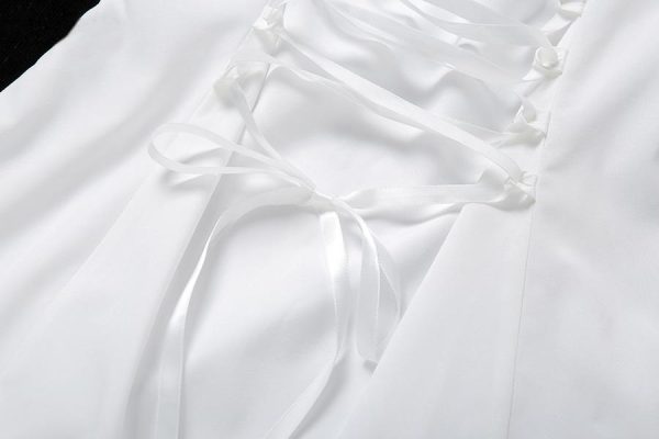 Fashion elegant bow white female mini dress summer party birthday festival cute sexy french romantic silk dress women - Hplify