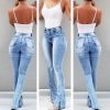 3XL Plus size high waist jeans Women Light blue skinny jeans woman Casaul pocket ripped denim pants combinaison pantalon - Hplify