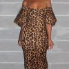 3xl Plus Size Off Shoulder Leopard Print Dress - Hplify