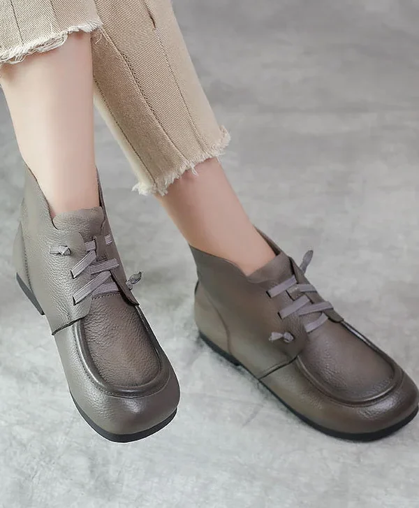 Alternative view of Women's Vintage Leather Martin Boots Soft Sole Elastic Shoes