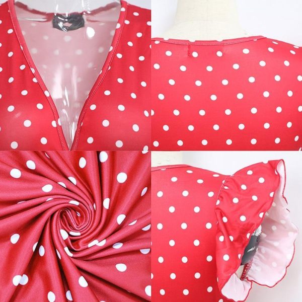 Bohemian dot print maxi dress Ruffle sleeve v neck sexy women dress Summer Sashes wrap dresses Casual boho beach robe femme - Hplify