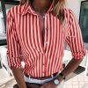 Casual Fashion Striped Long Sleeve Women Blouse Casual Women Officewear Long Sleeve Women Tops and Shirt Fall Clothing - Hplify