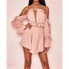 Cold shoulder chiffon rompers womens jumpsuit Halter casual losoe summer beach jumpsuit wide leg pants short jumpsuits overalls - Hplify
