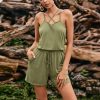 Fashion Casual Halter Solid Color Off Shoulder Sleeveless Women Romper Sexy Women Summer Playsuit Women Summer Overalls - Hplify