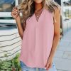 Fashion Casual Low Cut Solid Color Sleeveless Women Summer Tshirt Sexy Women Tank Tops Women Casual Women Office Wear Plus Size - Hplify