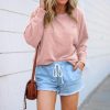 Fashion Casual Solid Color Round Neck Long Sleeve Women Blouse Casual Women Tops and Shirt Women Fall Clothing Women - Hplify