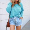Fashion Casual Solid Color Round Neck Long Sleeve Women Blouse Casual Women Tops and Shirt Women Fall Clothing Women - Hplify