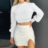 Fashion Fall Clothing Round Neck Solid Color Long Sleeve Women Crop Tops Long Sleeve Women Tops and Shirt Women Blouse - Hplify