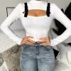 Fashion Fall Clothing Sexy Solid Color Hollow Out Long Sleeve Women Blouse Sexy Women Long Sleeve Tops and Shirt - Hplify