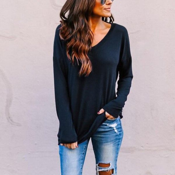 Fashion Women O-neck T Women Casual Backless Long Sleeve Blouse Sexy Tops and Shirt Long Sleeve Women Shirt - Hplify