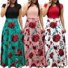 Flower printed long dress Women short sleeve high waist plunge dresses Autumn fashion bohemian dresss Boho maxi vestido - Hplify