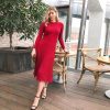 Women Knitted Long Dress Autumn Winter Slim Sleeve Ladies Dresses - Hplify
