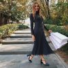 Women Knitted Long Dress Autumn Winter Slim Sleeve Ladies Dresses - Hplify