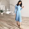 Women Knitted Long Dress Autumn Winter Slim Sleeve Ladies Dresses - Hplify