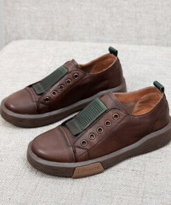 Women Flat Shoes Genuine Leather Sneakers Spring Autumn Women Casual Shoes Retro Handmade Ladies Shoes