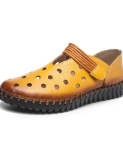 Fashion Women's Handmade Shoes Genuine Leather Flat Hollow Shoes Woman Loafers Soft Comfortable Casual Shoes Women Flats