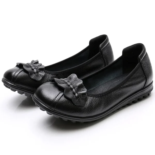 Fashion shoes Women Flats Round Toe Genuine Leather Women's shoes Flat Casual Shoes Woman Large Size
