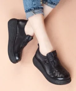 Flat Platform Woman Shoe Handmade Genuine Leather Flats Soft Comfortable Shoes for Women Ladies Shoes