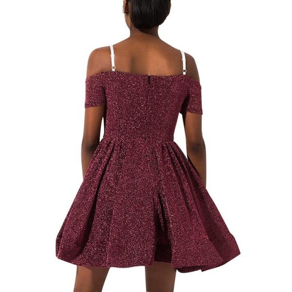Glittering A-line Party Dress Women Shiny Mini Dress Sparkle Slim Strap Short Cocktail Dresses Summer Vestidos - Hplify