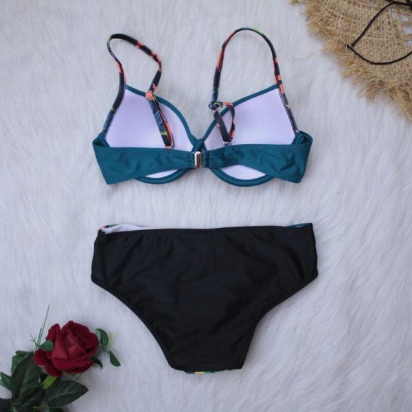 2021 New Sexy Push Up Bikinis Set Swimwear Women Swimsuits Bathing Suit Women Halter biquini Leaf Print Beach Wear Bikini - Hplify