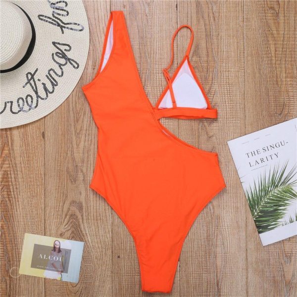 5 Colors Colorful Sexy Asymmetrical Women Swimwear One Piece Swimsuit Female Leopard Bather Bathing Suit Swim - Hplify