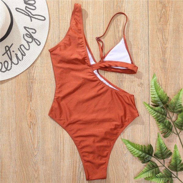 5 Colors Colorful Sexy Asymmetrical Women Swimwear One Piece Swimsuit Female Leopard Bather Bathing Suit Swim - Hplify