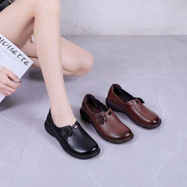 Women Comfortable Loafers Low Heels Spring Shoes Fashion Handmade Genuine Leather Casual Soft Flats Women Lazy Shoe