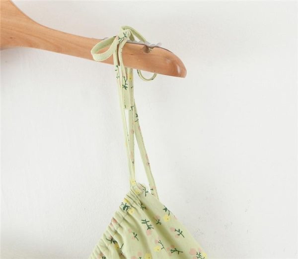 Chu Sau beauty New Casual Chic Floral Print Sling Mini Dress Women Holiday Bow V-neck Dress Summer Sexy Backless Ladies Dresses - Hplify
