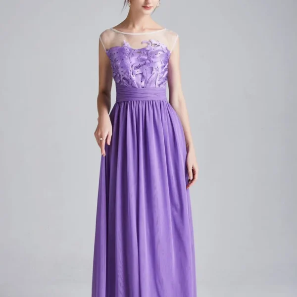 Women's Runway Dresses O Neck Sleeveless Embroidery Patchwork Beaded Sexy Tulle Laid Over Fashion Casual Long Party Prom