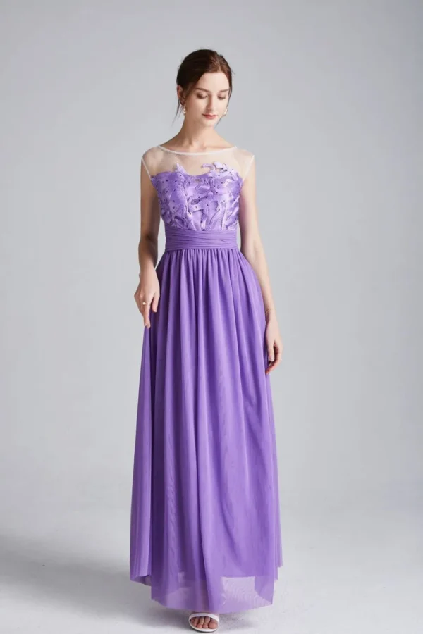 Women's Runway Dresses O Neck Sleeveless Embroidery Patchwork Beaded Sexy Tulle Laid Over Fashion Casual Long Party Prom